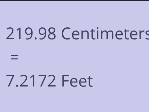 219.98 CM TO FEET