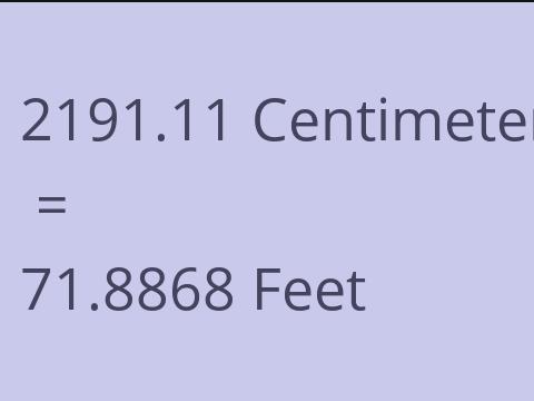 2191.11 CM TO FEET