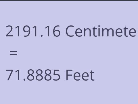 2191.16 CM TO FEET