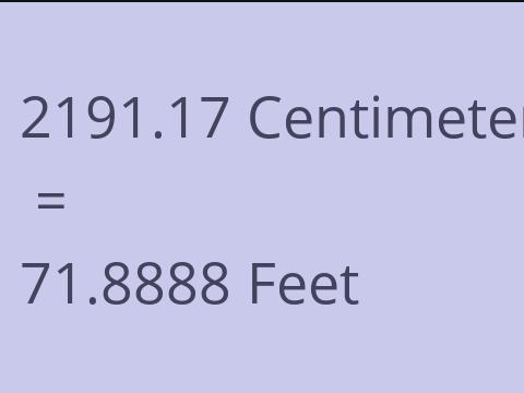 2191.17 CM TO FEET