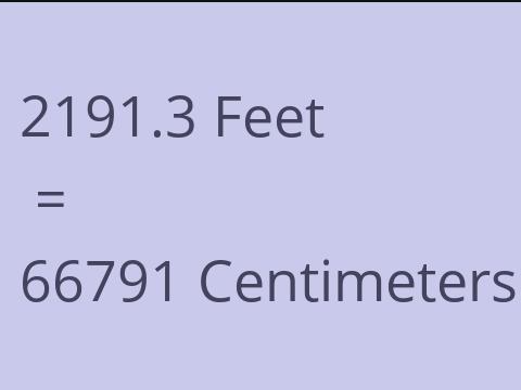 2191.3 FEET TO CM