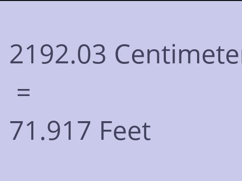 2192.03 CM TO FEET