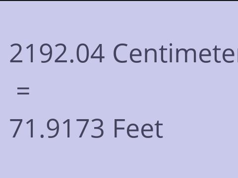 2192.04 CM TO FEET