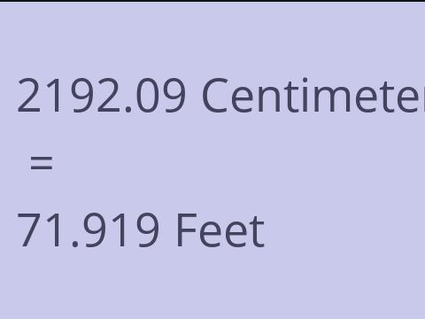 2192.09 CM TO FEET