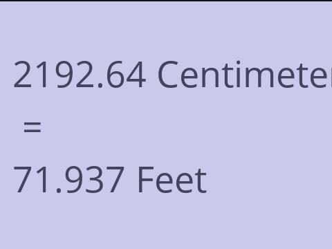 2192.64 CM TO FEET
