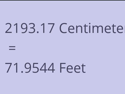 2193.17 CM TO FEET