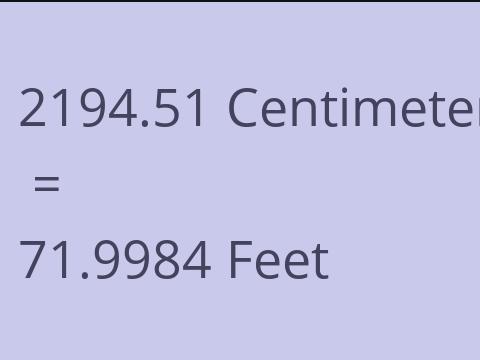 2194.51 CM TO FEET