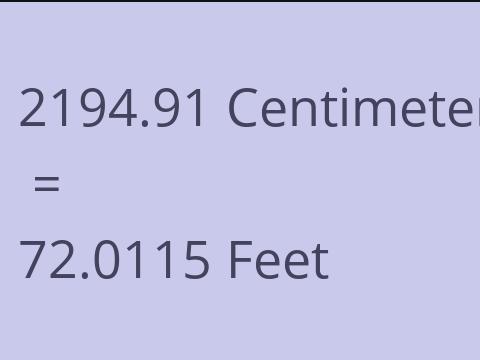 2194.91 CM TO FEET