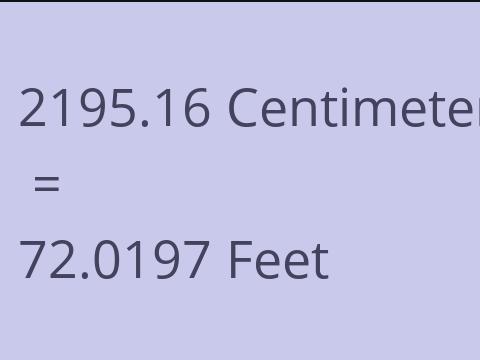 2195.16 CM TO FEET