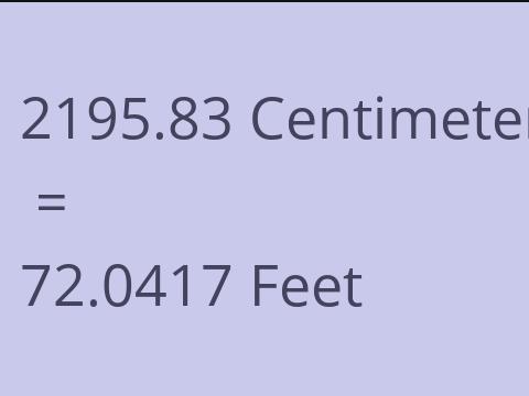 2195.83 CM TO FEET