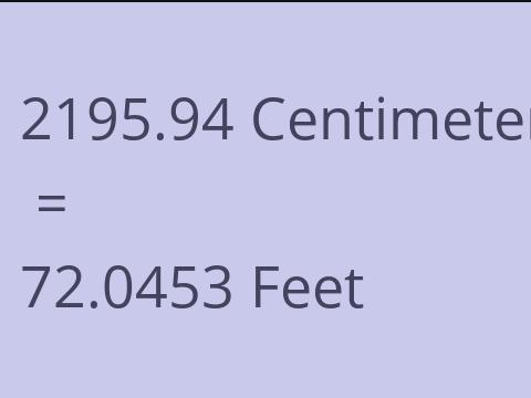 2195.94 CM TO FEET