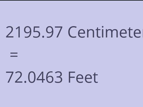 2195.97 CM TO FEET