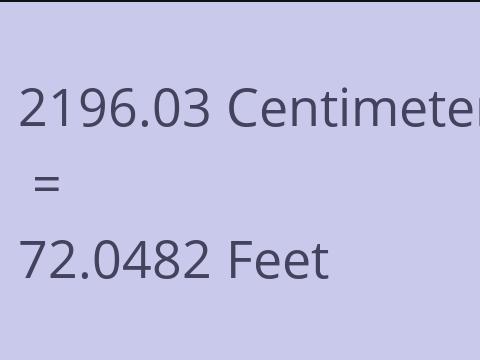 2196.03 CM TO FEET