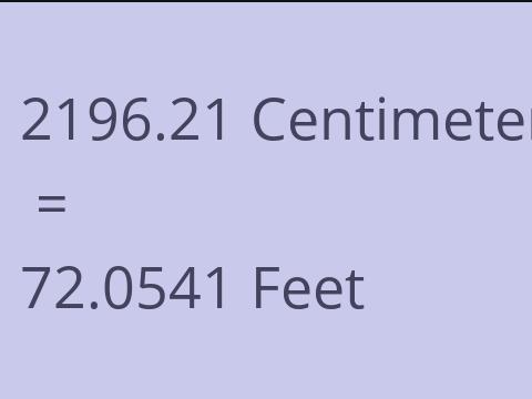 2196.21 CM TO FEET