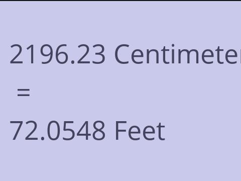 2196.23 CM TO FEET