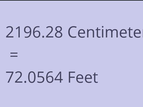 2196.28 CM TO FEET