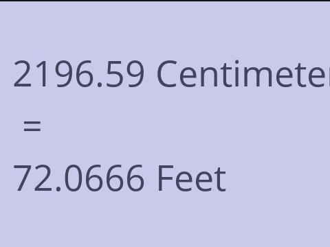 2196.59 CM TO FEET