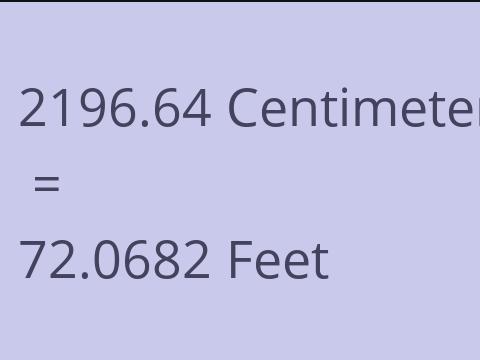 2196.64 CM TO FEET