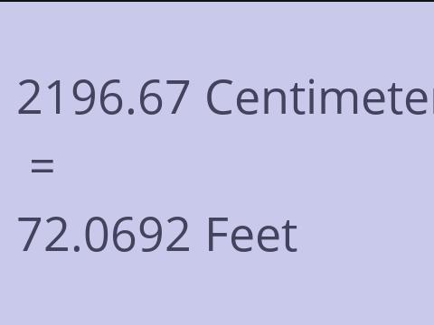 2196.67 CM TO FEET