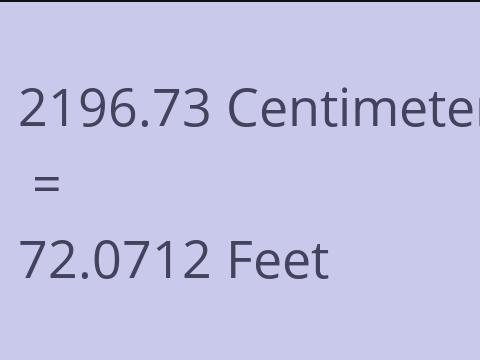 2196.73 CM TO FEET