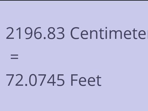 2196.83 CM TO FEET