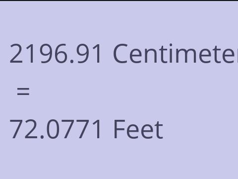 2196.91 CM TO FEET