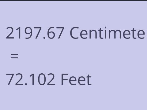 2197.67 CM TO FEET