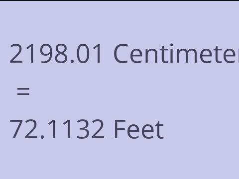 2198.01 CM TO FEET