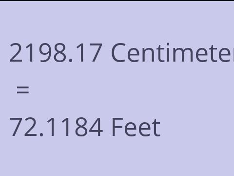 2198.17 CM TO FEET