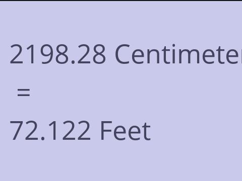 2198.28 CM TO FEET