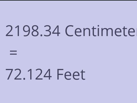 2198.34 CM TO FEET