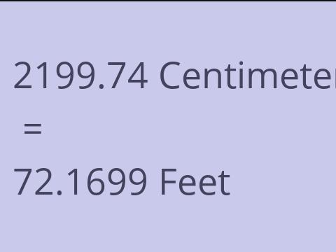 2199.74 CM TO FEET