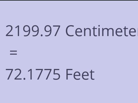 2199.97 CM TO FEET