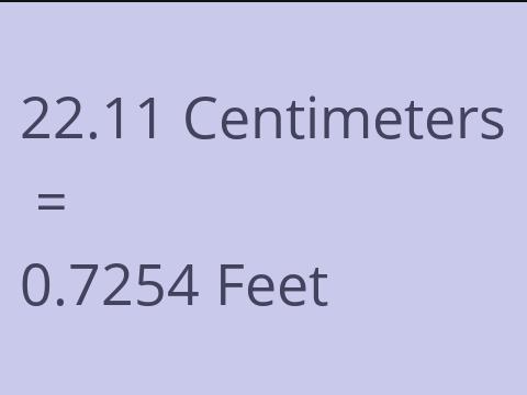 22.11 CM TO FEET