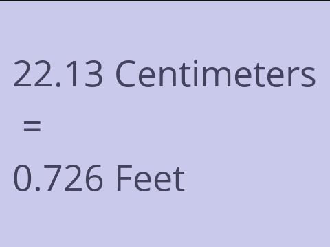 22.13 CM TO FEET