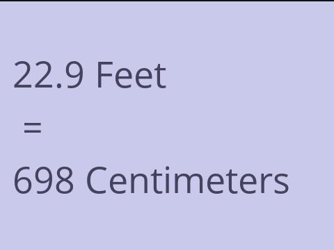 22.9 FEET TO CM