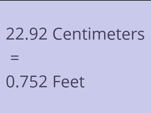 22.92 CM TO FEET