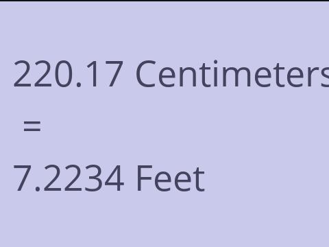 220.17 CM TO FEET