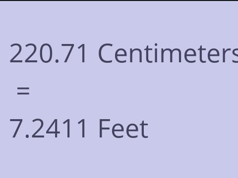 220.71 CM TO FEET