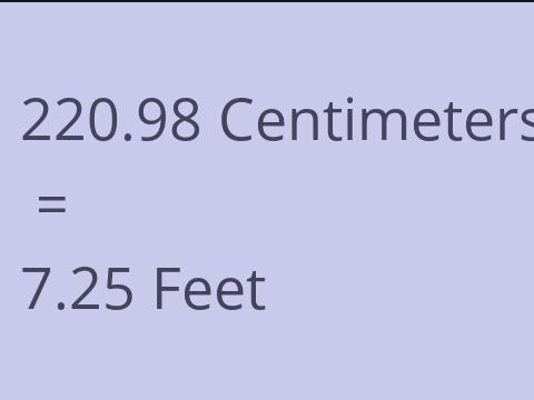 220.98 CM TO FEET