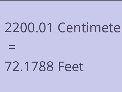 2200.01 CM TO FEET