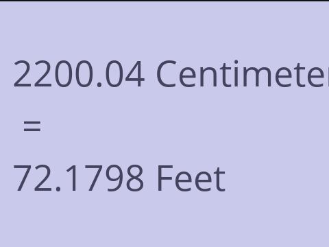 2200.04 CM TO FEET