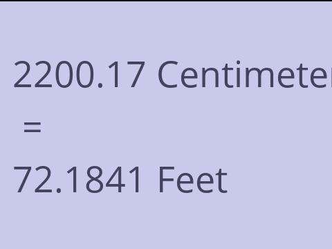 2200.17 CM TO FEET