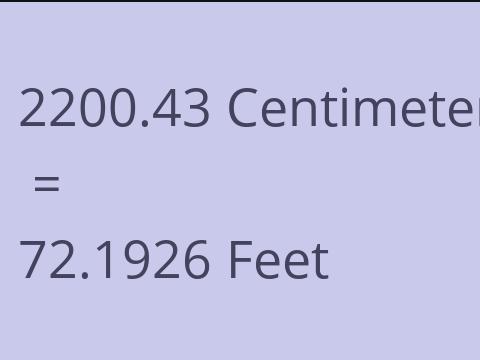 2200.43 CM TO FEET