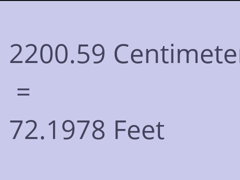 2200.59 CM TO FEET