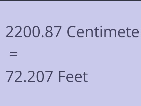 2200.87 CM TO FEET