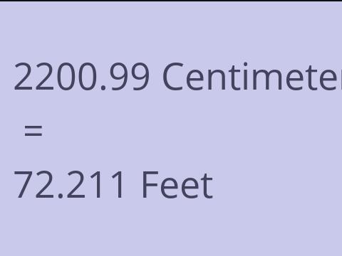 2200.99 CM TO FEET