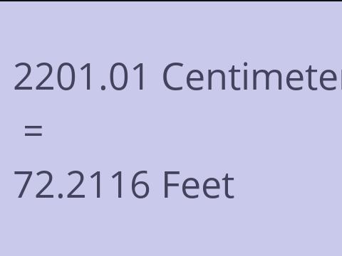 2201.01 CM TO FEET