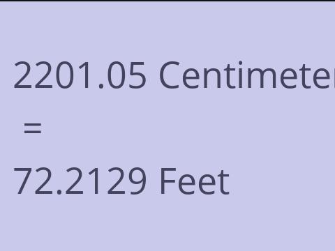 2201.05 CM TO FEET