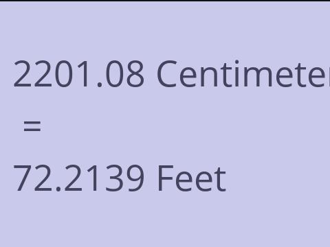 2201.08 CM TO FEET